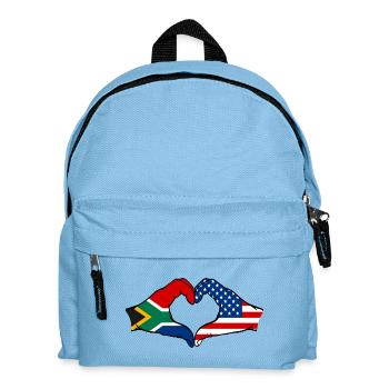 Afrique du Sud États-Unis drapeau mains forme de coeur - Sac à dos Enfant - bleu clair - Devant