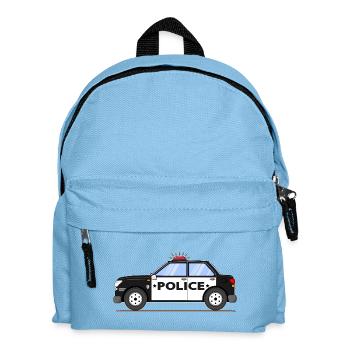 Police Schwarz und Weiß - Kinder Rucksack - Hellblau - Vorne