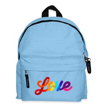 Colorful Love Lettering Design - Kids' Backpack - light blue - Front