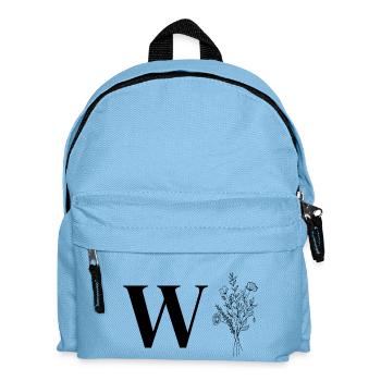 Minimalistisches Blumen-Lette - Kinder Rucksack - Hellblau - Vorne