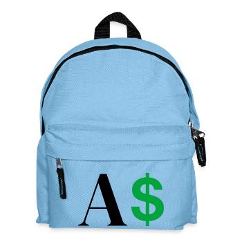 Dollar-Buchstabe - Kinder Rucksack - Hellblau - Vorne