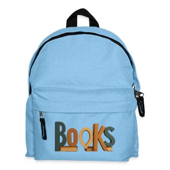 Buchstaben als Bücher Typografie - Kinder Rucksack - Hellblau - Vorne