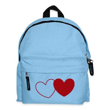 2 rote Herzen Herz rot Geschenk Valentinstag - Kinder Rucksack - Hellblau - Vorne