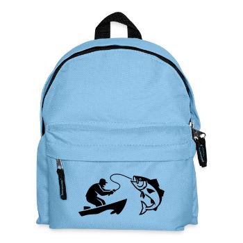 Silhouette de poisson pêcheur bateau - Sac à dos Enfant - bleu clair - Devant