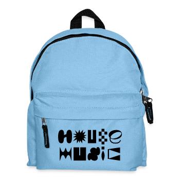 House Music typography logo design - Kids' Backpack - light blue - Front