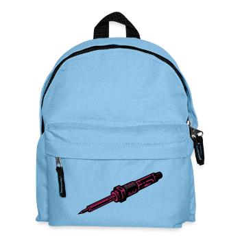 Lötkolben FPV Drohne Bastler Elektronik - Kinder Rucksack - Hellblau - Vorne
