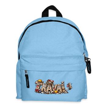 Chantier en folie – Karikaturwerk - Kinder Rucksack - Hellblau - Vorne