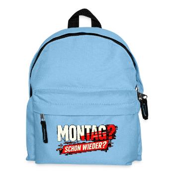 Montag? Schon wieder? - Kinder Rucksack - Hellblau - Vorne