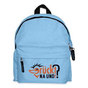 Verrückt ! 2farbig individualisierbar - Kinder Rucksack - Hellblau - Vorne