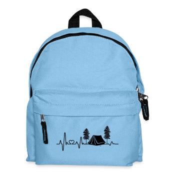 zelten Herzschlag Zelt Camping Liebe campen Natur - Kinder Rucksack - Hellblau - Vorne
