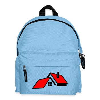 Maison avec logo de toit rouge - Sac à dos Enfant - bleu clair - Devant