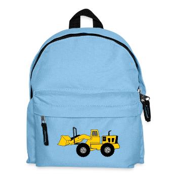 Gelber Bulldozer - Kinder Rucksack - Hellblau - Vorne