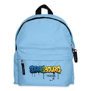 Lettrage strasbourgeois façon graffiti - Sac à dos Enfant - bleu clair - Devant
