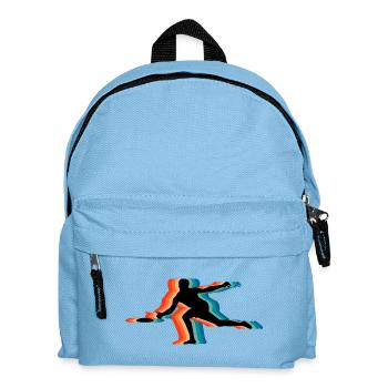 Frisbee Player Retro Silhouette Vintage Flying Dis - Kinder Rucksack - Hellblau - Vorne