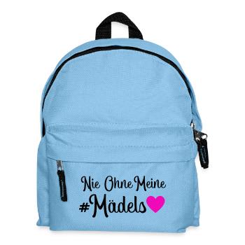 Nie ohne meine Mädels - Kinder Rucksack - Hellblau - Vorne