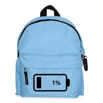 Empty battery battery 1% - Kids' Backpack - light blue - Front