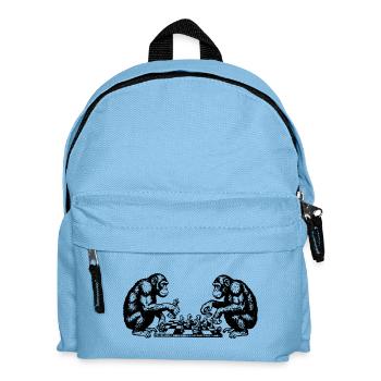 Monkeys play chess T-Shirt - Kids' Backpack - light blue - Front