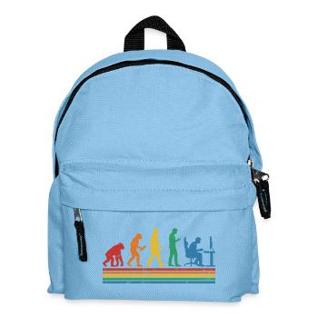 Regenbogen-Evolution im Büro - Kinder Rucksack - Hellblau - Vorne