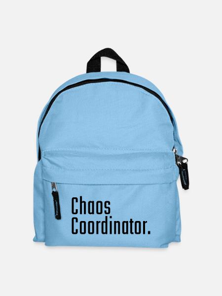 Chaos Coordinator - Typografie Spruch - Kinder Rucksack - Hellblau