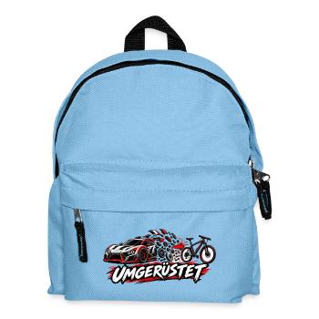 Vom Auto Aufs Fahrrad  - Kinder Rucksack - Hellblau - Vorne