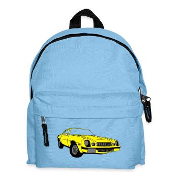 CamaroV8,Muscle Car,Atelier,Garage,Voiture,(25) - Sac à dos Enfant - bleu clair - Devant