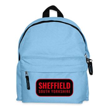 Sheffield Süd Yorkshire Retro Schild - Kinder Rucksack - Hellblau - Vorne