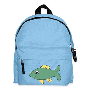 T-shirt with fish motif,Fishing clothing gift - Kids' Backpack - light blue - Front