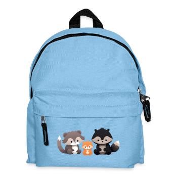 Illustration d’animaux de la forêt mignons pour les enfants - Sac à dos Enfant - bleu clair - Devant