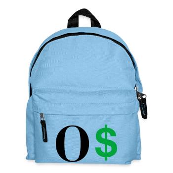 Buchstabe o Dollar - Kinder Rucksack - Hellblau - Vorne