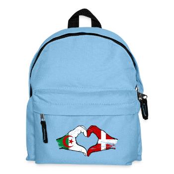 Algerien Dänemark Flagge Hände Herzform used - Kinder Rucksack - Hellblau - Vorne