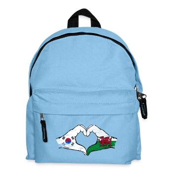 Südkorea Wales Flagge Hände Herzform used - Kinder Rucksack - Hellblau - Vorne