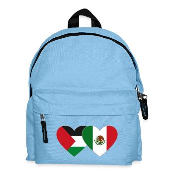 Palestine Mexique Drapeau Coeur - Sac à dos Enfant - bleu clair - Devant
