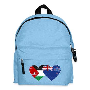 Jordanien Neuseeland Flagge Herz used - Kinder Rucksack - Hellblau - Vorne