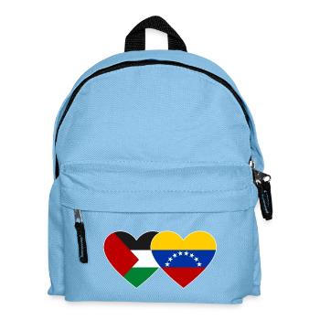 Palestine Venezuela Drapeau Coeur - Sac à dos Enfant - bleu clair - Devant