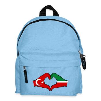Turkey Tatarstan Flag Hands Heart Shape - Kids' Backpack - light blue - Front