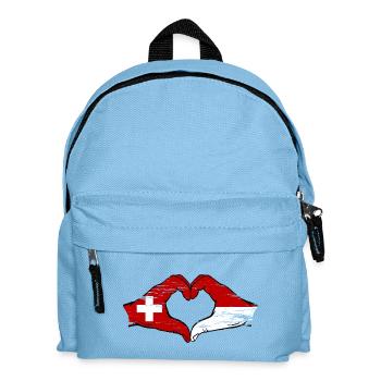 Suisse Monaco Drapeau Aiguilles Coeur Utilisé - Sac à dos Enfant - bleu clair - Devant