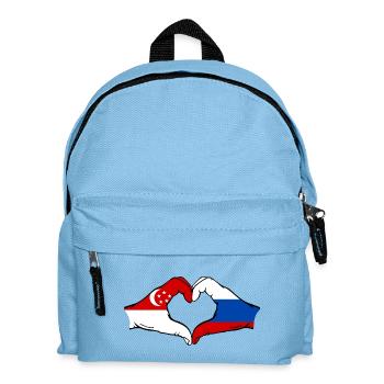 Singapur Russland Flagge Hände Herzform - Kinder Rucksack - Hellblau - Vorne