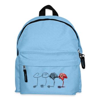 Pink Flamingo in Bold, by WingsOnMyBrush - Kids' Backpack - light blue - Front