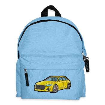 Illustration de voiture de sport jaune - Sac à dos Enfant - bleu clair - Devant
