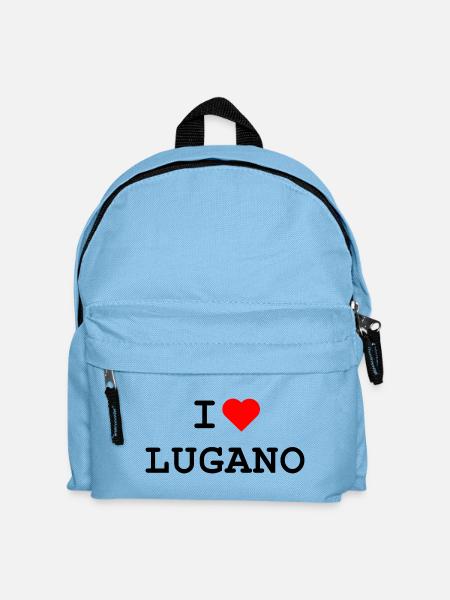 I love Lugano - Ich liebe Lugano - Kids' Backpack - light blue