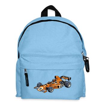Rennwagen Vintage Orange - Kinder Rucksack - Hellblau - Vorne
