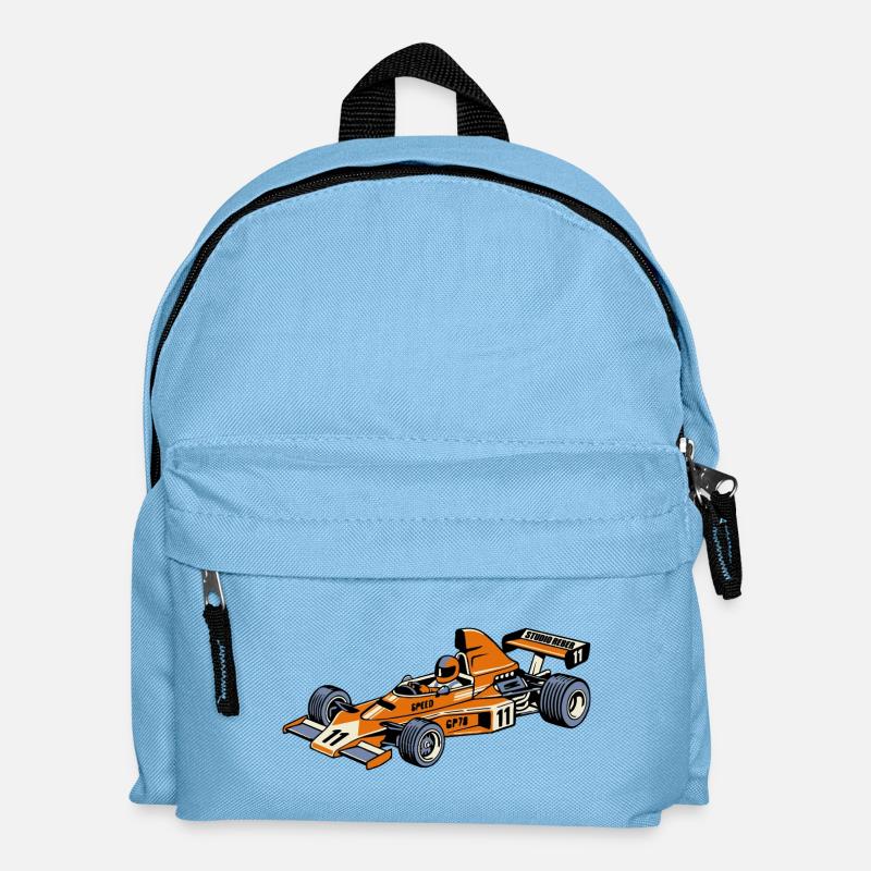 Racing Car Vintage Orange - Kids' Backpack - light blue