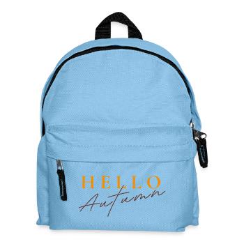 Bonjour Autumn | Dicton de l’automne moderne - Sac à dos Enfant - bleu clair - Devant