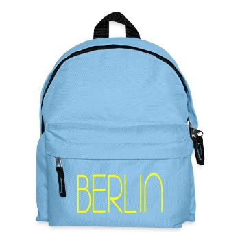 Berlin gelbe Schrift - Kinder Rucksack - Hellblau - Vorne