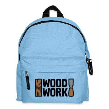 Wood Work Lettering Logo - Kids' Backpack - light blue - Front