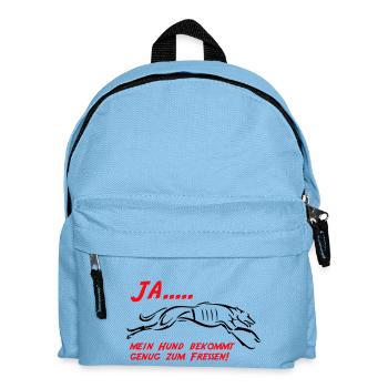 Mein Hund bekommt genug zu fressen - Kinder Rucksack - Hellblau - Vorne