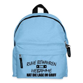 Hebamme-Ruhe bewahren-Entspann Dich - Kinder Rucksack - Hellblau - Vorne