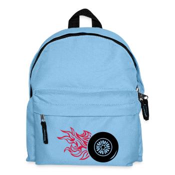 tire wheel wheel flame fire1 - Kids' Backpack - light blue - Front