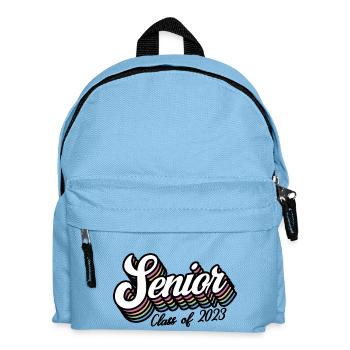 Abschlussklasse 2023 Retro Abschlussfeier Geschenk - Kinder Rucksack - Hellblau - Vorne
