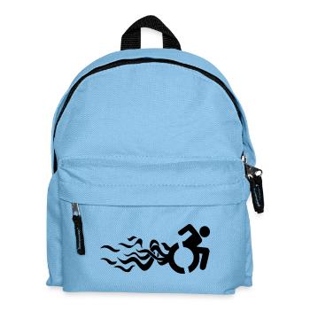 Flammendes Rollstuhlsymbol * - Kinder Rucksack - Hellblau - Vorne